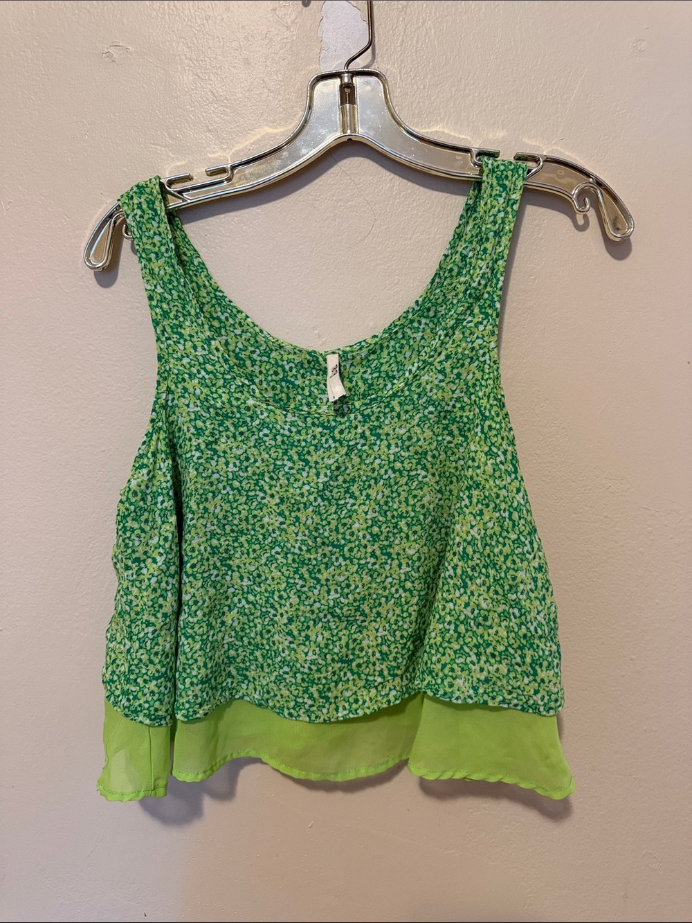 Truth Green Floral Layered Tank Top